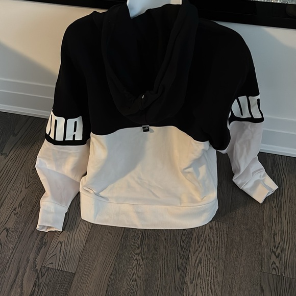 Puma Way 1 black & White oversized logo hoodie Sz - Picture 5 of 13